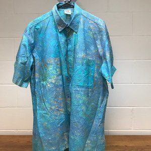 VINTAGE Hawaiian Shirt Short Sleeve Button Down L